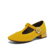 Meilleur 2025 Automne New Mary Jane Chaussures Simple and Fashionable Commuter Light Mouth Chaussures pour femmes BN687CA5 Jaune 35