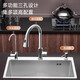 JOMOO JOMOO stainless steel kitchen sink dishwashing basin large single-slot under-counter basin dishwashing sink household 55*45CM-nano silver large single-slot丨extension basket+