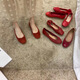 Jingpufei Bogen mit flachem Mund flacher Einzelschuhe für Frauen Ballettschuhe rot 2025 J683-4 Rot 38