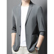 Seven Wolf (SW1960) Leichter und Eisseidenanzug Herren Sommerfreier Einschichtanzug Klimaanzug Anzug Spring- und Sommer-Anti-Falten-Sonnenschutzmantel Jacke Graues Grün L für 120-140jin [Jin entspricht 0,5 kg]
