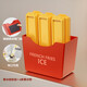 Jidaocook Food Grade French Fries Ice Cube Mold Homemade Ice Tray Ice Cream Ice Bar Refrigerator Ice Cube Maker Ice Box 6 Ice Trays + Magnetic French Fries Box