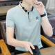 步森2025衫中青年衣服休闲纯棉短袖商务polo男装夏季恤翻领大码体 we7029条纹藏青色 均码 l