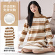 Dan Nanwei 2025 Nuevo estilo con algodón de imitación de algodón pull-up de algodón de algodón de manga larga para mujeres Spring y otoño Falda larga La ropa para el hogar se puede usar afuera 13077 L 165