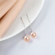 S999 sterling silver freshwater pearl earrings new style trendy simple temperament long tassel earrings silver jewelry trend white S999 medium size 5-6mm