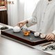 Gold inlaid jade rosewood tea tray saucer ebony stone household solid wood tea table drainage tea set Panhuali Fugui
