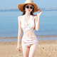 Guiqi three-piece swimsuit for bathing in hot springs, conservative belly-covering, high-end sexy slimming long skirt, beach vacation photo swimsuit, pink, one size fits all, recommended 80-120 Jin Jin equals 0.5 kg