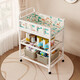 Diaper table baby care table multi-function full iron frame movable baby diapers newborn bathtub two-layer milk color nude diaper table