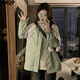MXQP College Style Baseball Uniformjacke für Frauen im Frühjahr und Herbst Neue losen Casual Spleißen kontrastierender Farbstech -Halsband -Top -Trend 1047 Aprikose [95jin [Jin entspricht 0,5 kg]]