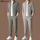 阿玛尼（Emporio Armani）高端男士运动服套装春秋季休闲夹克外套男装两件套 GA-3229驼色 XL 175[建议140-160斤]