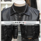 JAGR trendy brand leather jacket men's 2024 new workwear top light business men's motorcycle trendy men's PU leather jacket black M