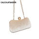 
CALCULAT/KEEN celebrity dinner clutch bag for women’s banquet small bag with dress bag for hand-held pearl bag retro cheongsam bag pearl head apricot color