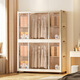 
Fanhua folding wardrobe household multi-layer plastic installation-free clothes pants storage cabinet adult clothing sorting cabinet new folding storage cabinet 9215 [two high and two short 12 doors] multi-layer delivery