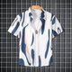 
Short-sleeved shirt men summer striped short-sleeved shirt men casual loose large-sleeved trendy floral shirt jacket square plaid [Storm 673] 2XL