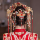 Солнце и лунный свет невесты цепь лба xiuhe Headrress Красный китайский дракон и платье Phoenix Атмосфера Свадебная свадьба Феникс Корона xiuhe Headrress Headrress 2025 Новый GX Red Phoenix earclip earclip наполовину