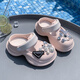 G.Duckkids Children's Eva Hole Schuhe 2025 Sommer Mode -Strass -Steine im koreanischen Stil auf der Außenseite Wege Girls weicher Sohle Anti -Slip -Strandschuhe rosa weiß 24 -25 Größe in Größe ca. 16 cm