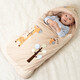 Tommy Rat Newborn Baby Sleeping Bag Autumn and Winter Thick Windproof and Warm Multifunctional Children's Baby Blanket Brown Colored Cotton Giraffe Dual-Purpose Sleeping Bag Blanket