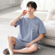 Langsha Pajamas El algodón de verano de algodón de verano para hombres de algodón corto 2025 New Summer Youth Juvenil Calm Home Relling Estilo de verano YSX9712 Pantalones de algodón de algodón de algodón de algodón L 100-130Jin [Jin equivale a 0.5 kg]