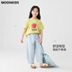 Moonkids Girls 'Hosen Sommer 2025 Neue Kinder für reine Baumwoll-Kühlhöfe mit Weitbein-Hose für Mädchen Sommer dünne Mückenmeisterhosen zweiteiliger Hose [15273 Blau +15251 Lila] 120 cm