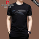Pierre cardin high-end short-sleeved T-shirt for men ice silk half-sleeved summer sweatshirt mercerated cotton embroidered loose middle-aged top fashion [Father's Day gift] X733 black M 165 [recommended 100-120 Jin [Jin equals 0.5 kg]]