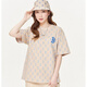 MLB trendy brand NY couples diamond presbyopia full print T-shirt casual short-sleeved same style 24 summer half-sleeved DT-9923 khaki L recommended 130-150Jin [Jin equals 0.5 kg]