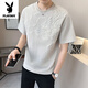 花花公子（PLAYBOY）男士短袖T恤夏季薄款潮流中国风体恤 T9859绿色 M 建议体重95-110斤