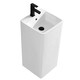 KOHLER Square column wash basin simple ceramic joint column basin bathroom vertical small wash 829 basin + black single cold faucet + ceramic drain