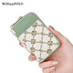 WILLIAMPOLO Candy Color Women's Small Card Bag Short Zipper Coin Wallet Fresh Business Card Clip 520 Gifts to Girlfriend Milk Green (20 Card Slots)