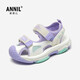 Annil (Annil) Girls' Sandals 2025 New Summer Children's Sports Baotou Sandals Soft Sole Non-Slip Velcro Beach Shoes 6339 Purple 29 Inner Length 18.5cm/Suitable for Foot Length 17.5cm