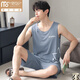 Modal men's pajamas men's summer new modal vest shorts thin ice silk cool home wear suit can be worn outside Sn9207 L Men-