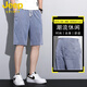 Jeep (JEEP) Tennis denim shorts men's five-point pants summer loose straight wide-leg pants men's trendy ice silk casual mid-sized pants 1049 blue M 100-115Jin [Jin equals 0.5 kg]