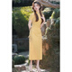 Jialong Mingxiu Yellow Cheongsam 2025 New Summer Improved Temperament High-end New Chinese Style Dress Lemon Yellow M