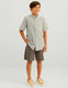 HUK unisex children's Kona pattern short-sleeved fishing button-down shirt white XS
