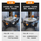 Ziwu dining table household thickened slate dining table and chair combination square and round dual-purpose dining table 813#1.35m table+101 leather chair*6