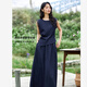 Van Ximan Temperament Simple Design Traje Falda para mujeres 2025 Summer nuevo sin mangas Falda Top Set de dos piezas M9882 Universo Osck Blue S