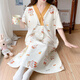 
Short-sleeved pregnant women pajamas dress for summer for childbirth with chest pad loose large size prenatal check-up clothes for pregnancy wear home clothes ISY-16820# short-sleeved skirt with chest pad L size (recommended weight 90-120 Jin [Jin equals 0.5 kg])