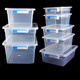 Zaiwai commercial large capacity super large refrigerator fresh storage box transparent rectangular plastic storage box with lid label box 9928 [Length 52 width 37 height 24cm] 26 liters self