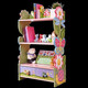 Teamsonfondoqi Baby Bücherregal Bilderbuchschule Kinderspielzeugspeicher Schrank Möbel Kindergarten Pink Jungle Abenteuer 3-Fuß-Aufbewahrungsstuhl TD-12799a