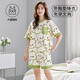 Pajama de manga corta de verano para mujeres con almohadilla de mama ropa integrada para el hogar primavera y otoño de gran tamaño Summer GXT1047 m código recomendado 75-95Jin [Jin equivale a 0.5 kg]