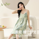 
Modal suspender nightgown for women in summer thin style with chest pad feeling pure and sexy nightgown home clothes 861F6627 L
