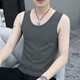大码背心男夏季运动健身打底汗衫百搭宽松紧吸汗无袖坎肩背心t恤 【凉感跑量款】CSF147浅灰色 2XL 建议体重125-135斤可穿