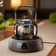 Quandu all-in-one steaming and cooking teapot glass teapot set electric ceramic stove steaming teapot heat-resistant black glass teapot