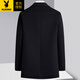 Playboy (PLAYBOY) Woolen Coat Men's Autumn and Winter New Thick Youth Short Plus Velvet Business Casual Woolen Woolen Woolen Coat for Men Black Cotton XL