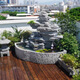 户外花园假山流水喷泉摆件顶楼鱼池造景观别墅庭院入户盆景装饰 5009扇形水池：116x116x160