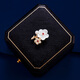 Violet carved plum brooch high-end women's exquisite white plum blossom corsage 2025 new trendy brooch champagne gold