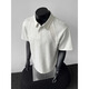 Digada Space Cotton Front Schulter-Polo-Hemd Kurzarm T-Shirt Herren Sommer Neustiche American CleanFit Paar Top CQS-873 Grau XL