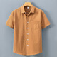 100% pure cotton American heavy short-sleeved shirt men's summer solid color lapel work casual white shirt 1502 bean paste red pocket 3XL (170-190Jin[Jin equals 0.5 kg])