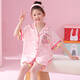 Pyjama pour enfants pour filles en glace d'été et en soie de neige style mince pour les filles kapibala à manches courtes 2025 Nouveaux vêtements d'été à la maison Jy Ice and Snow Silk 6629 Petit poney 140 Middle Enfants 16 taille Hauteur 135-140cm68jin [Jin est égal à 0,5 kilogramme]