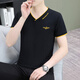 Fat Donglai Summer New Neck Herren-Kurzärmel-Hemd Trendy vielseitig dünne, lässige Baumwolle halbärmelte Top Body-Slimm-Hemd Dunkelgrau QY693 M [95-115jin [Jin gleich 0,5 kg]]