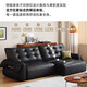 Sidi Luolan Ledersofa Elektrisches Wohnzimmer Kopfschicht Kuhlattenschwarz italienisch minimalistische Sofa-Kombination Schwarzer Schwan SN2629 Drei-Elektroposition 2,55 Meter Dreisitzbeutel Kontaktoberfläche S-Level Dicked Kopfschicht 0 cm