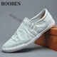ROOBEN High-De-Luxury Brand Men's Shoes Shoes Shops Summer Summer New Style Breathable Casual, cómodo, zapatos Loafer Shoes Men's All Black 42